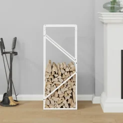 VIDAXL - Portant de bois chauffage blanc 40x25x100 cm