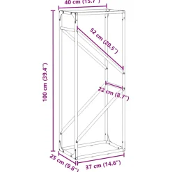 VIDAXL - Portant de bois chauffage blanc 40x25x100 cm