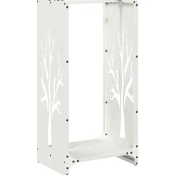 VIDAXL - Portant de bois chauffage blanc 40x30x80 cm