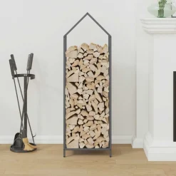 VIDAXL - Portant de bois chauffage anthracite 40x25x120 cm