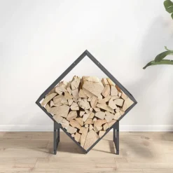 VIDAXL - Portant de bois chauffage anthracite 60x25x60 cm