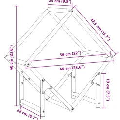 VIDAXL - Portant de bois chauffage anthracite 60x25x60 cm