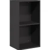 VIDAXL - Portant de bois chauffage noir 40x30x75 cm