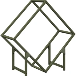 VIDAXL - Portant de bois chauffage vert olive 60x25x60 cm