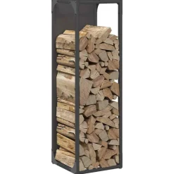 VIDAXL - Portant de bois chauffage noir 25x25x80 cm