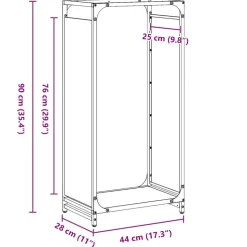 VIDAXL - Portant de bois chauffage blanc 44x28x90 cm