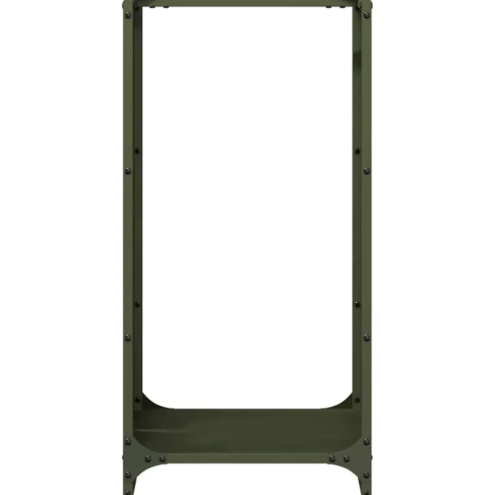 VIDAXL - Portant de bois chauffage vert olive 40x30x80 cm
