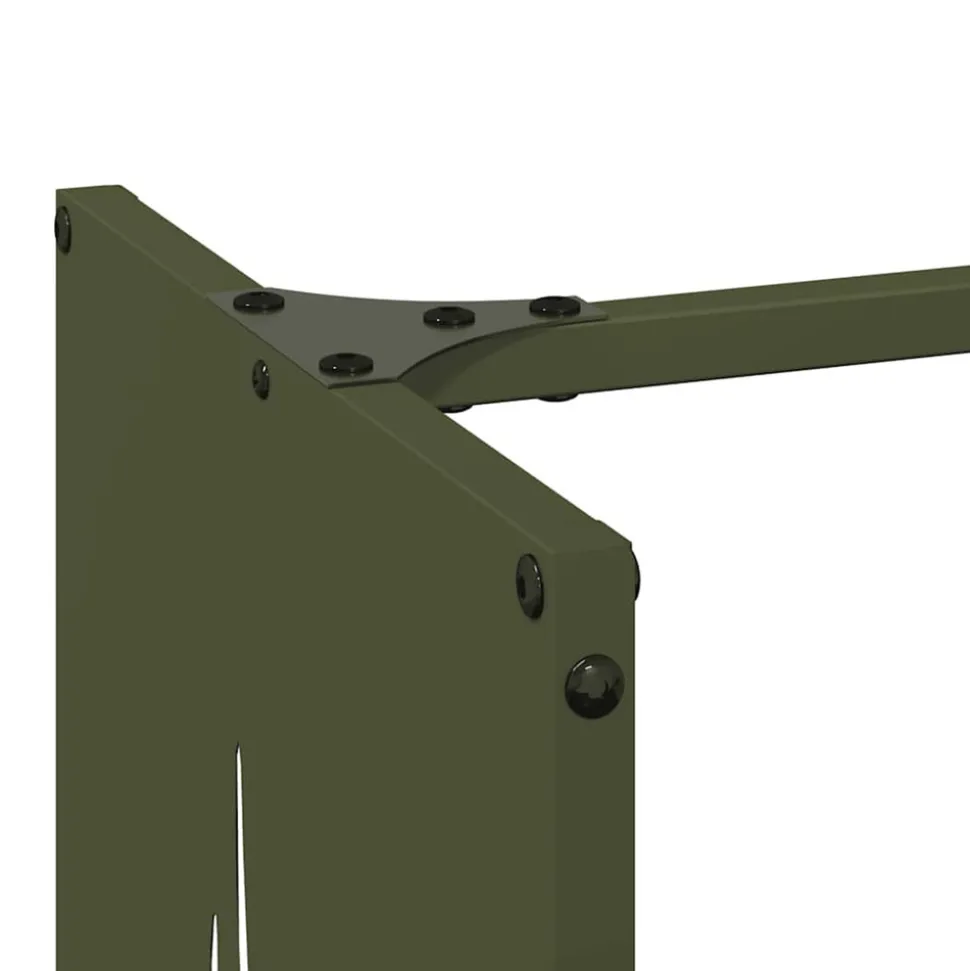 VIDAXL - Portant de bois chauffage vert olive 40x30x80 cm