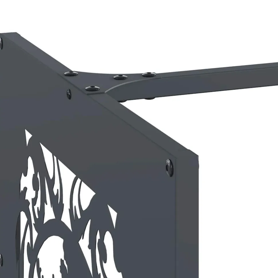 VIDAXL - Portant de bois chauffage anthracite 40x40x40 cm