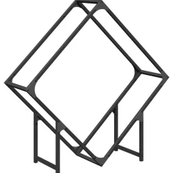 VIDAXL - Portant de bois chauffage noir 80x25x80 cm