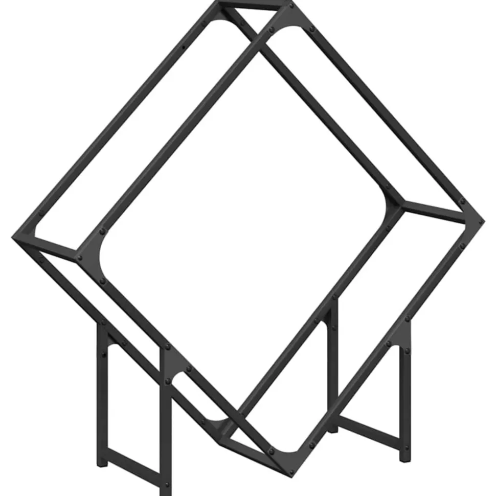 VIDAXL - Portant de bois chauffage noir 80x25x80 cm