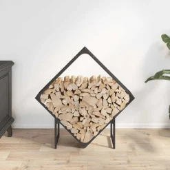 VIDAXL - Portant de bois chauffage noir 80x25x80 cm