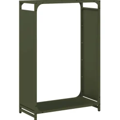 VIDAXL - Portant de bois chauffage vert olive 60x28x90 cm