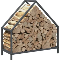 VIDAXL - Portant de bois chauffage anthracite 60x25x60 cm