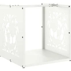 VIDAXL - Portant de bois chauffage blanc 40x40x40 cm