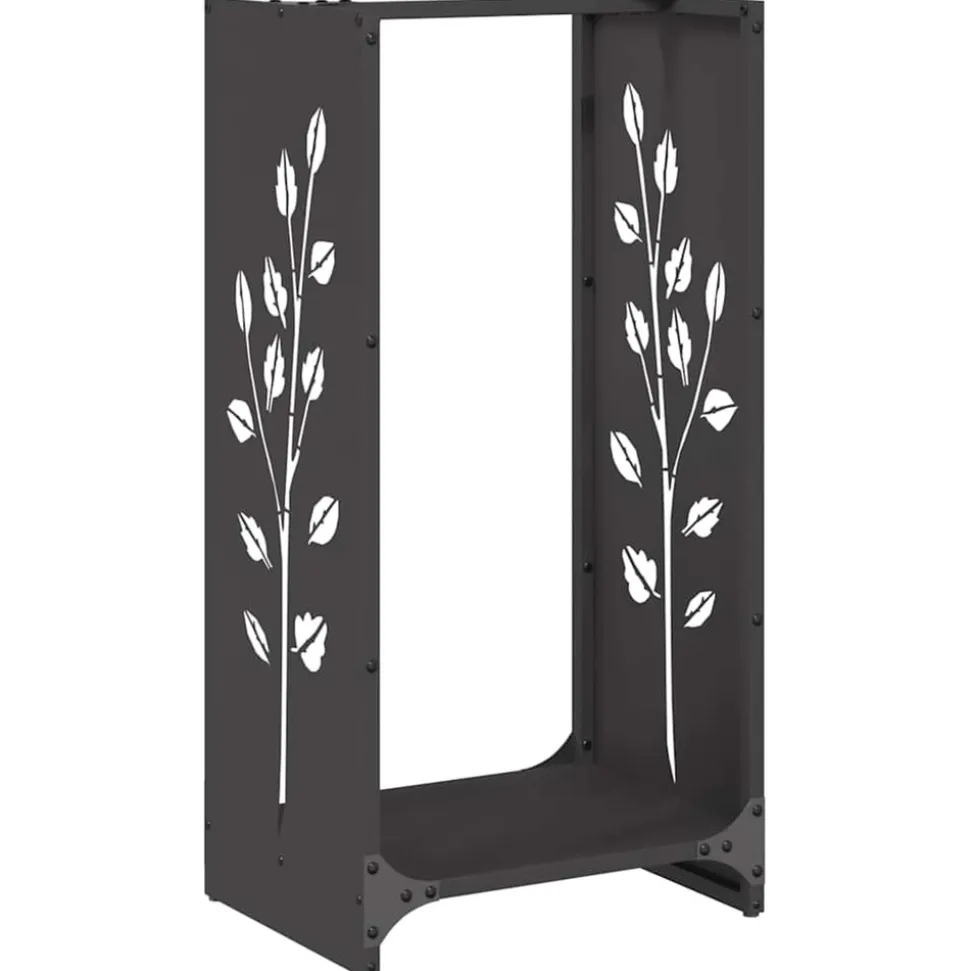 VIDAXL - Portant de bois chauffage noir 40x30x80 cm
