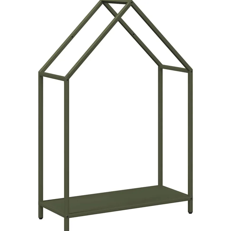 VIDAXL - Portant de bois chauffage vert olive 60x25x90 cm