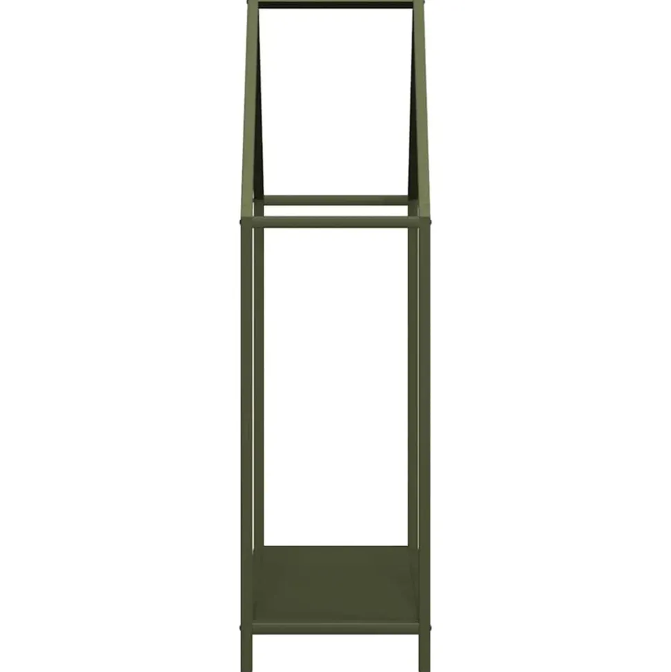 VIDAXL - Portant de bois chauffage vert olive 60x25x90 cm