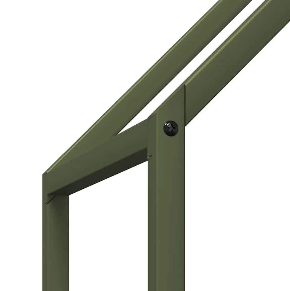 VIDAXL - Portant de bois chauffage vert olive 60x25x90 cm