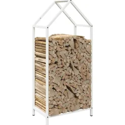 VIDAXL - Portant de bois chauffage blanc 40x25x90 cm