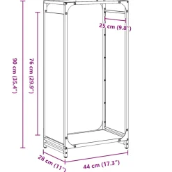 VIDAXL - Portant de bois chauffage anthracite 44x28x90 cm