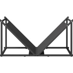 VIDAXL - Portant de bois chauffage noir 70x43x34,5 cm