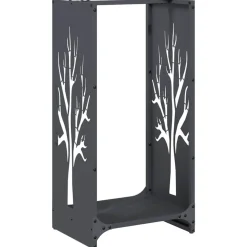 VIDAXL - Portant de bois chauffage anthracite 40x30x80 cm