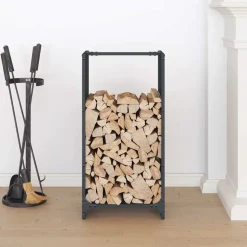 VIDAXL - Portant de bois chauffage anthracite 40x30x80 cm