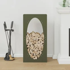 VIDAXL - Portant de bois chauffage vert olive 50x23x100 cm