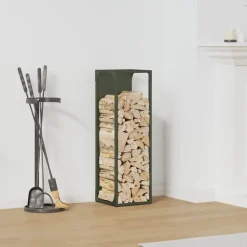 VIDAXL - Portant de bois chauffage vert olive 25x25x80 cm