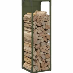 VIDAXL - Portant de bois chauffage vert olive 25x25x80 cm
