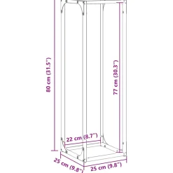 VIDAXL - Portant de bois chauffage vert olive 25x25x80 cm
