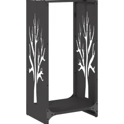 VIDAXL - Portant de bois chauffage noir 40x30x80 cm