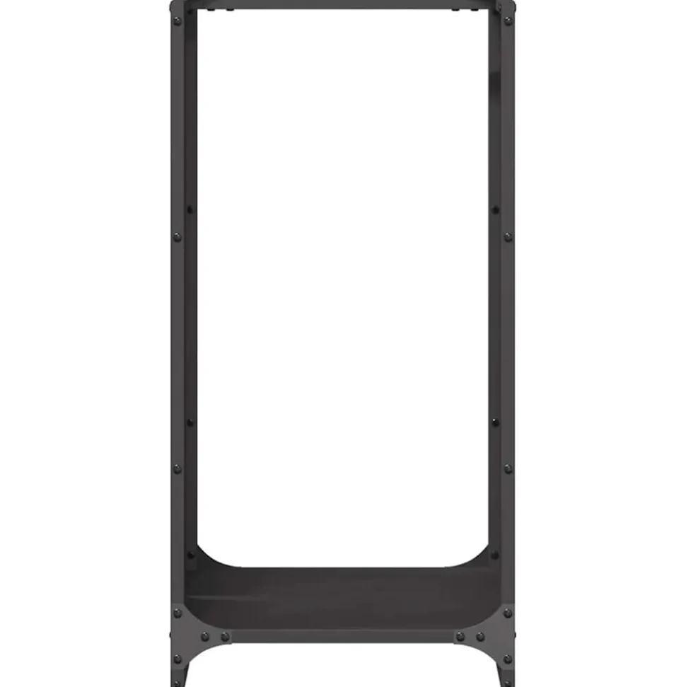 VIDAXL - Portant de bois chauffage noir 40x30x80 cm