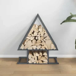 VIDAXL - Portant de bois chauffage anthracite 50x25x60 cm