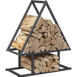 VIDAXL - Portant de bois chauffage anthracite 50x25x60 cm