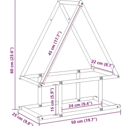 VIDAXL - Portant de bois chauffage anthracite 50x25x60 cm
