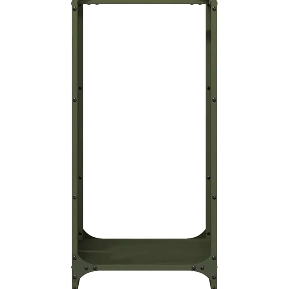 VIDAXL - Portant de bois chauffage vert olive 40x30x80 cm