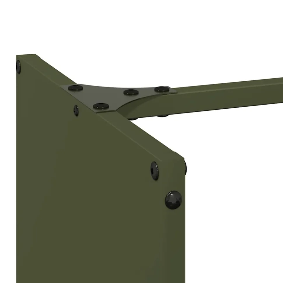VIDAXL - Portant de bois chauffage vert olive 40x30x80 cm