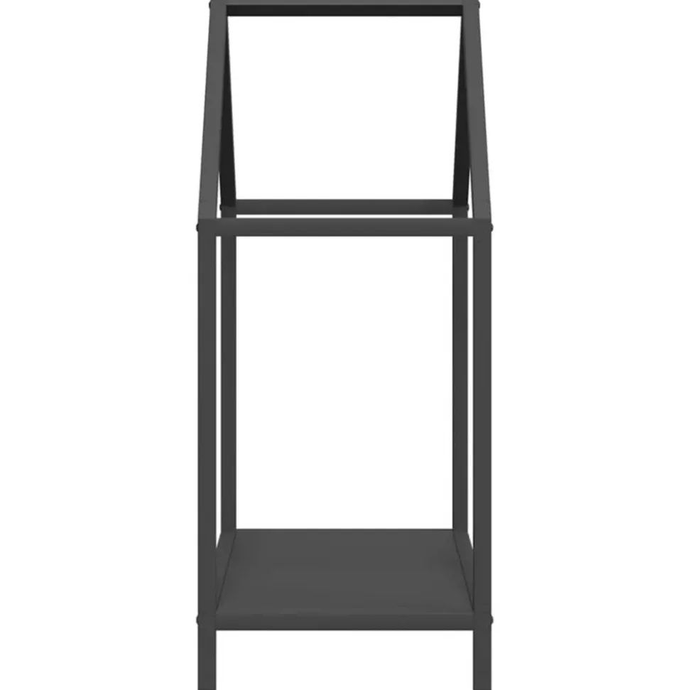 VIDAXL - Portant de bois chauffage noir 40x25x60 cm