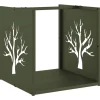 VIDAXL - Portant de bois chauffage vert olive 40x40x40 cm
