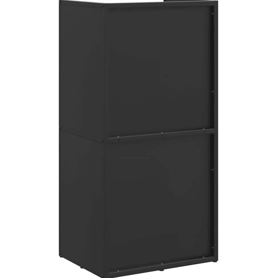VIDAXL - Portant de bois chauffage noir 40x30x80 cm
