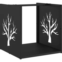 VIDAXL - Portant de bois chauffage noir 40x40x40 cm
