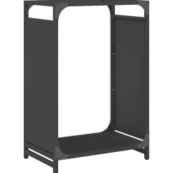 VIDAXL - Portant de bois chauffage noir 44x28x65 cm