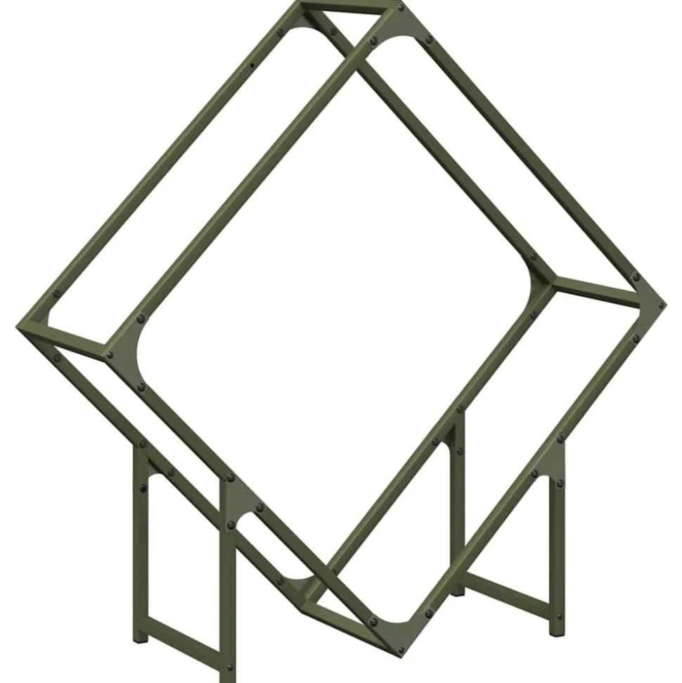 VIDAXL - Portant de bois chauffage vert olive 80x25x80 cm