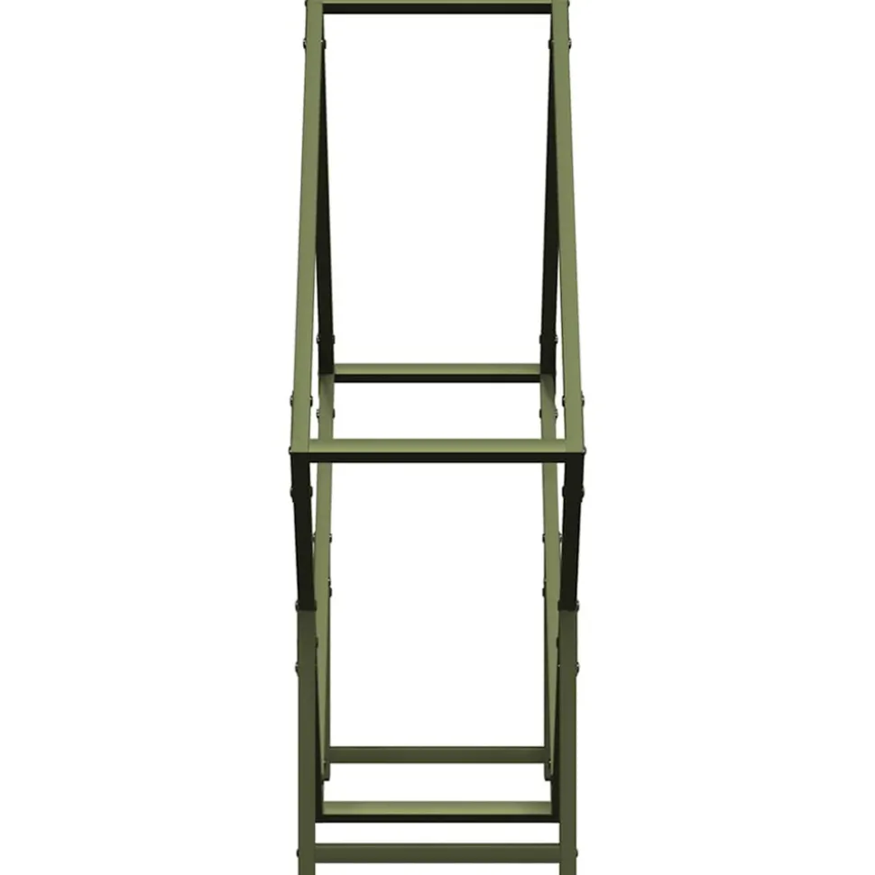 VIDAXL - Portant de bois chauffage vert olive 80x25x80 cm