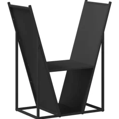 VIDAXL - Portant de bois chauffage noir 69,5x35x81 cm