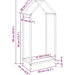 VIDAXL - Portant de bois chauffage anthracite 40x25x90 cm