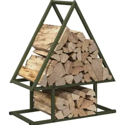 VIDAXL - Portant de bois chauffage vert olive 50x25x60 cm