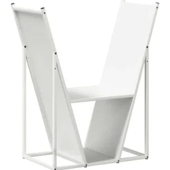 VIDAXL - Portant de bois chauffage blanc 69,5x35x81 cm